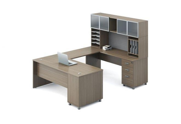 modern-u-shape-desk-with-hutch - 307763