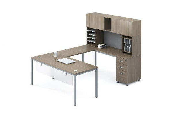 modern-u-shape-desk-with-hutch - 307762